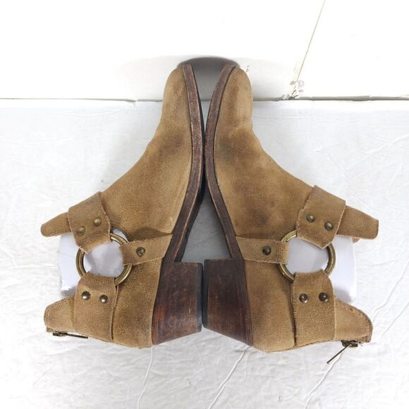 Frye Women's Ray Harness US 7M Brown Suede Back Zip Ankle Booties Boots - Picture 12 of 16